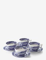 Spode - Blue Italian Teacup & Saucer 4-Pack - Arbatos puodelis - Mėlyna