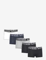 Björn Borg - Cotton Stretch Boxer Shorts 5P - Apatinės kelnaitės - Pilka