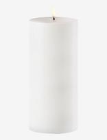 UYUNI Lighting - Outdoor Led Pillar Candle, White, 8,4X20 Cm - Vaškinė žvakė - Balta