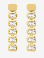 LUV AJ - The Bianca Bezel Drop Studs- Gold - Išraiškingi auskarai - Aukso