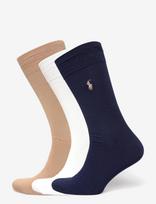 Polo Ralph Lauren - Cotton-Blend Trouser Sock 3-Pack - Įprastos kojinės - Balta