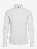 PUMA Golf - W Houndstooth 1/4 Zip - Sportiniai apatiniai drabužiai - Balta