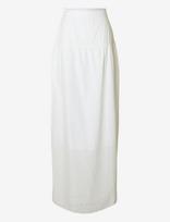 Selected - Slfhannah Mw Long Broderi Skirt D - Maxi sijonas - Balta