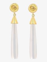 LUV AJ - The Coquille Stone Drop Studs- Gold - Auskarai - Aukso