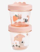 Done By Deer - Baby Food Container 2-Pack Tiny Farm Powder - Kūdikių maisto indelis - Rožinė