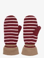 Becksöndergaard - Thin Striped Emerald Mittens - Kumštinės pirštinės - Raudona