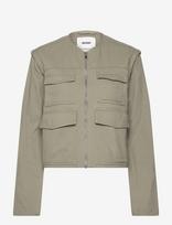 Monki - Detachable Sleeve Cotton Jacket - Lengva vasarinė striukė - Žalia