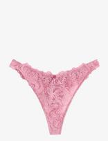 Lindex - Thong In Lace With Regular Waist - Stringai - Rožinė