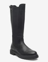 Tommy Hilfiger - Th Lthr Cleated Long Boot - Ilgaauliai batai - Juoda