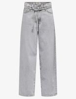 ONLY - Onlgianna Mw Str Jeans Lg Bleach Dot - Tiesaus kirpimo džinsai - Pilka