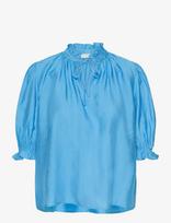 Kaffe - Kalufia Frill Blouse - Marškinėliai trumpomis rankovėmis - Mėlyna