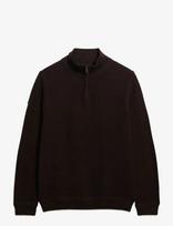 Superdry - Lw Cotton Texture Half Zip - Megztinis su užtrauktuku - Ruda