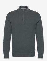 Lindbergh - Structure Zip Neck Knit - Megztinis su užtrauktuku - Pilka