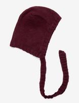 Monki - Tied Knit Bonnet - Balaklava - Burgundiška splava