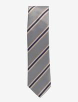 Lindbergh Black - Striped Tie 7 Cm - Kaklaraištis - Pilka