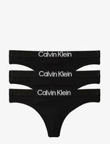 Calvin Klein - Thong 3Pk - Stringai - Juoda