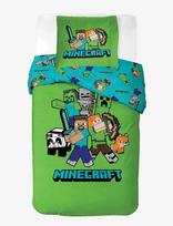 Minecraft - Bed Linen Senior Minicreaft Classic Crew - 140X200, 60X63 Cm - Patalynės komplektas - Žalia