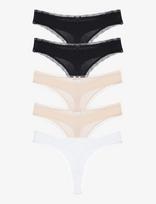 Dorina - Essential Cotton Thong - Stringai - Marga / raštuota