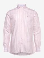 Hackett London - Cot Lin Summer Stripe - Lininiai marškiniai - Koralinė spalva