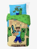 Minecraft - Bed Linen Minecraft Sand Castles 140X200 60X63 Cm - Patalynės komplektas - Žalia