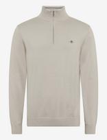 Gant - Cotton Half-Zip Sweater - Megztinis su užtrauktuku - Smėlio