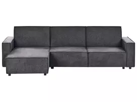 Išskleidžiama 3 vietų kampinė sofa ROMEDAL II Grafito spalvos