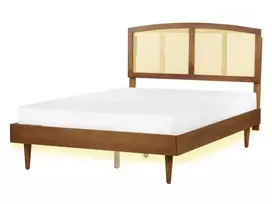 LED lova Rattan VARZY 140 x 200 cm ruda
