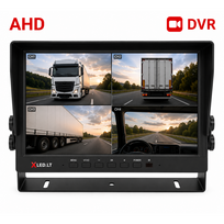 Parkavimo monitorius AHD 1080P DVR micro SD 10.1 colių 4 kanalai 4PIN 12V/24V