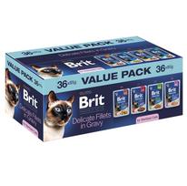 BRIT Premium by Nature Delicate fillets in gravy Sterilised Box – šlapias kačių maistas – 36x85g