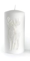 Kalėdinė žvakė, cilindrinė Mondex Alp Deer BC1193-SW, balta sp.
