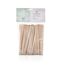 ItalWax Monouso Face Long Wooden Spatulas 140x5x1.3 mm