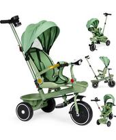 Triratis vežimėlis 2-in-1 su pasukama sėdyne ir sulankstomu stogeliu, žalias - ECOTOYS