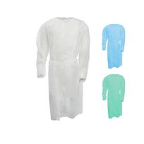 Medicininis chalatas PP, užrišamas nugaroje, 16 g/m², balti/žali/mėlyni (1vnt)