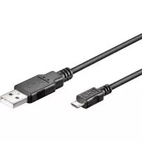 USB 2.0 laidas, USB-A kištukas > Micro-USB kištukas (juodas, 5 metrai)
