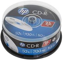 Hewlett Packard (HP) HP CD-R, CRE00015-3, 69311, 25 pak., 700MB, 52x, 80 min., 12 cm, nespausdinama, torto dėžutė, duomenų archyvavimui