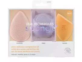 Real Techniques kempinėlė makiažui Real Techniques kempinėlė + švytėjimo suteikianti veido oda (3 vnt.)