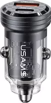 USAMS automobilinis įkroviklis C35 USB+USB-C 45W Fast Charge juodas CC175CC01 (US-CC175)