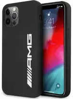Mercedes AMG AMHCP12LSGLBGN Apple iPhone 12 Pro Max 6.7″ juodos spalvos kietas dėklas with Silicone Big Logo