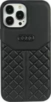 Audi Genuine Leather Apple iPhone 13 Pro / 13 6.1″ juodos spalvos kietas dėklas AU-TPUPCIP13 P-Q8/D1-BK