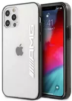 Mercedes AMG AMHCP12LAESLBK Apple iPhone 12 Pro Max skaidrus kietas dėklas Metallic Painted