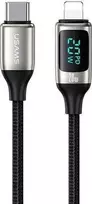 USAMS pintas kabelis U78 USB-C į Lightning LED 1.2m 20W PD Fast Charge baltas SJ545USB02 (US-SJ)