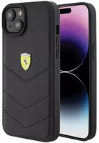 Ferrari FEHCP15MRDUK Apple iPhone 15 Plus / 14 Plus 6.7″ juodos spalvos kietas dėklas Quilted Metal Logo