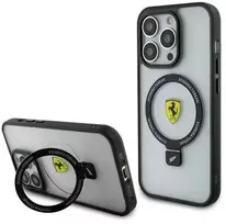 Ferrari FEHMP15LUSCAH iPhone 15 Pro 6.1″ skaidrus kietas dėklas su žiediniu stovu 2023 Collection MagSafe