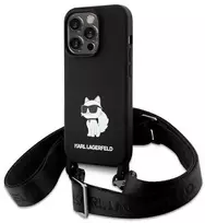 Karl Lagerfeld KLHCP15XSCBSCNK Apple iPhone 15 Pro Max 6.7″ kietas dėklas juodos spalvos Crossbody Silicone Choupe