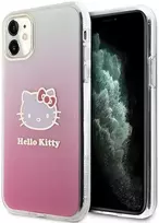 Hello Kitty HKHCN61HDGKEP Apple iPhone 11 / Xr 6.1″ rožinės spalvos kietas dėklas IML Gradient Electrop Kitty Head