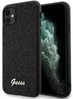 Guess GUHCN61PMSDGSK Apple iPhone 11 / Xr 6.1″ juodos spalvos kietas dėklas Disco Metal Script