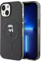 Karl Lagerfeld KLHMP14SHFCKNOK Apple iPhone 14/ 15 / 13 6.1″ juodos spalvos kietas dėklas IML Ikonik MagSafe