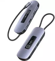 USAMS šakotuvas HUB 6in1 2xUSB 3.0/TF/SD/ USB-C/HDMI PD100W pilkos spalvos SJ642HUB01 (US-SJ642)