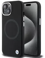 Dėklas BMW BMHMP15MSILBK2 Apple iPhone 15 Plus 14 Plus 6.7″ juodos spalvos Signature Liquid Silicone MagSafe