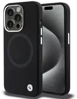 Dėklas BMW BMHMP15LSILBK2 Apple iPhone 15 Pro 6.1″ juodos spalvos Signature Liquid Silicone MagSafe